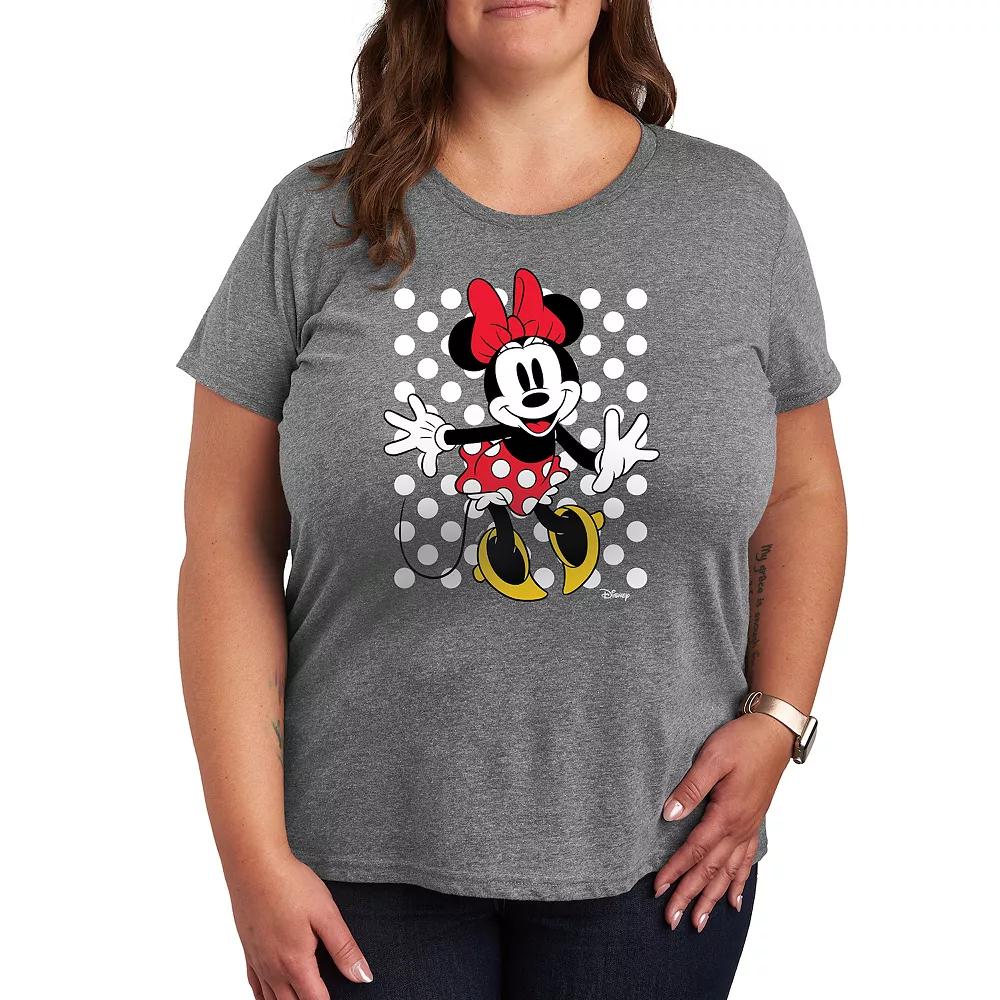 Disney's Minnie Mouse Plus With Dots Graphic Tee, Women's,  Product Image