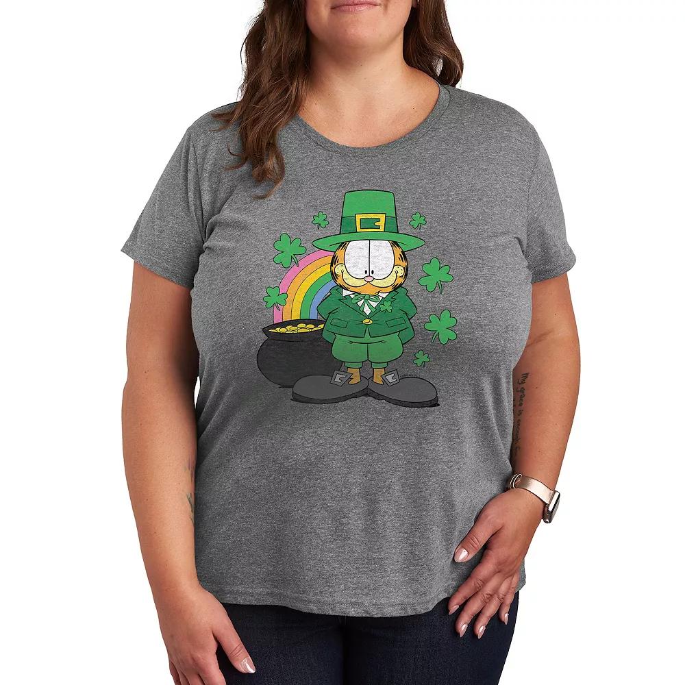 Plus Garfield Rainbow Shamrocks Graphic Tee, Women's,  Product Image