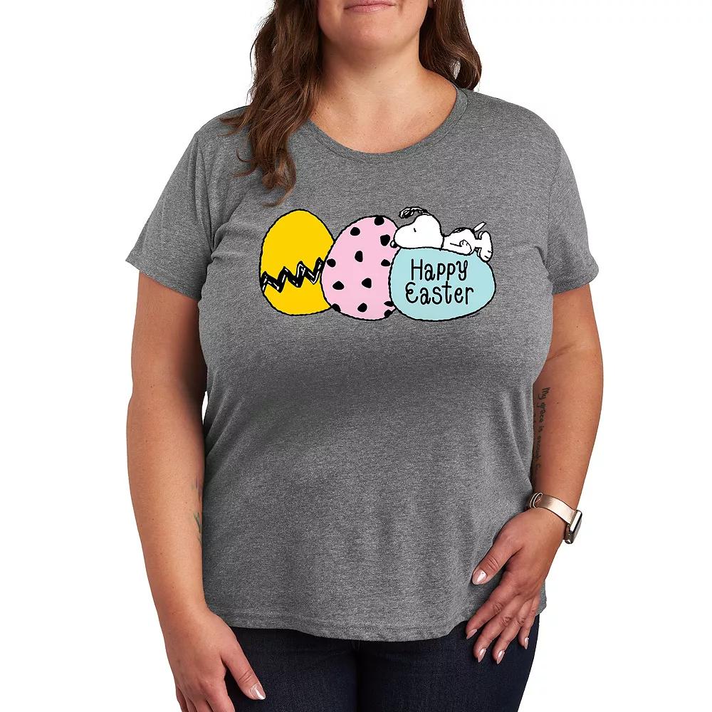 Plus Peanuts Snoopy Happy Easter Eggs Graphic Tee, Women's,  Product Image