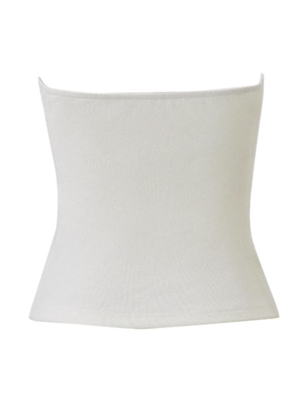 Solid Ribbed Knit Bandeau Top Product Image