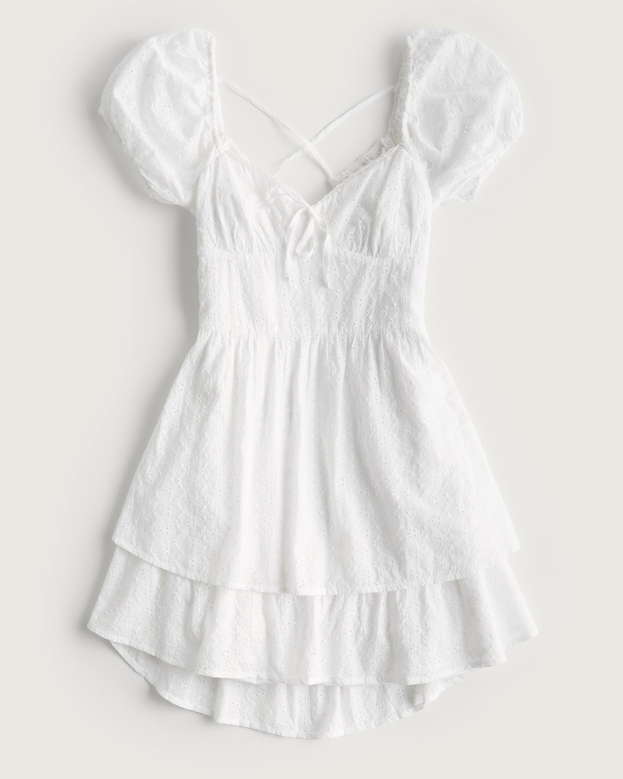 Tie-Back Double-Tier Short Dress Product Image