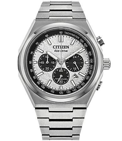 Citizen Mens Eco WR100 Chronograph Titanium Bracelet Watch Product Image