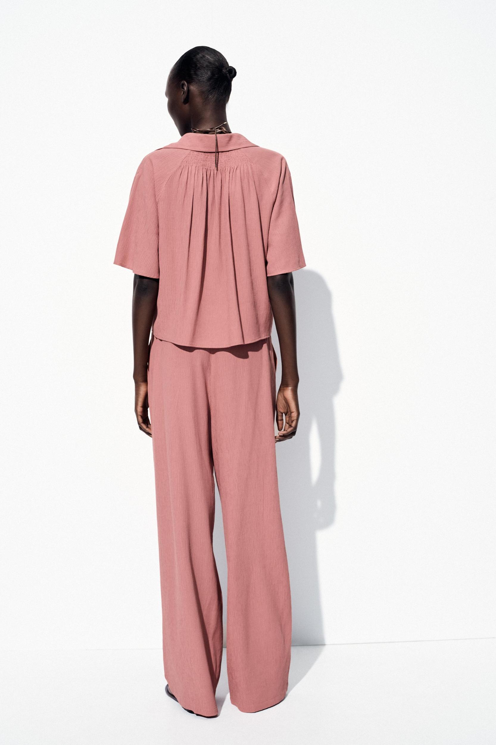 WRINKLE EFFECT WIDE LEG PANTS Product Image