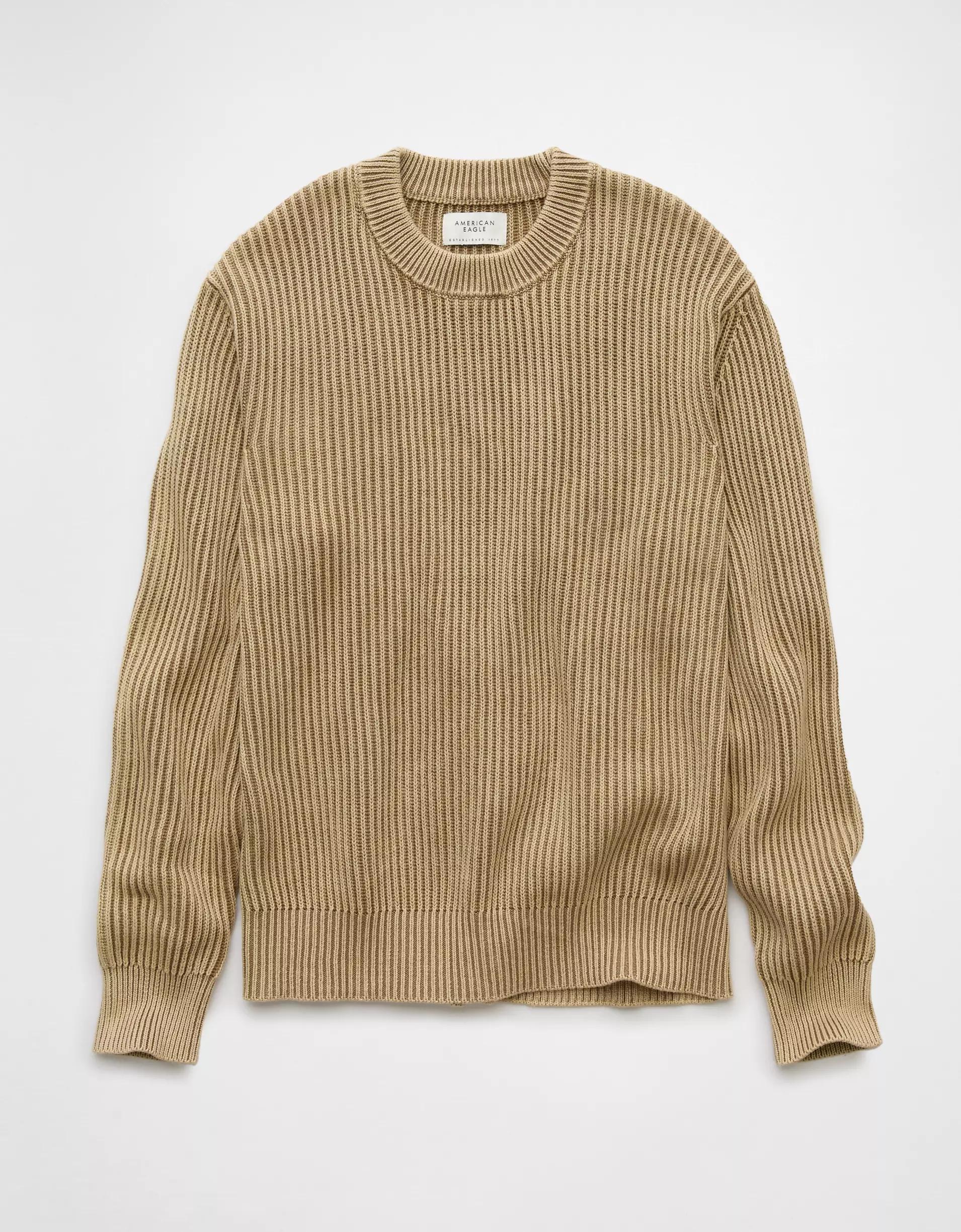 AE Shaker Stitch Crew Neck Sweater Product Image