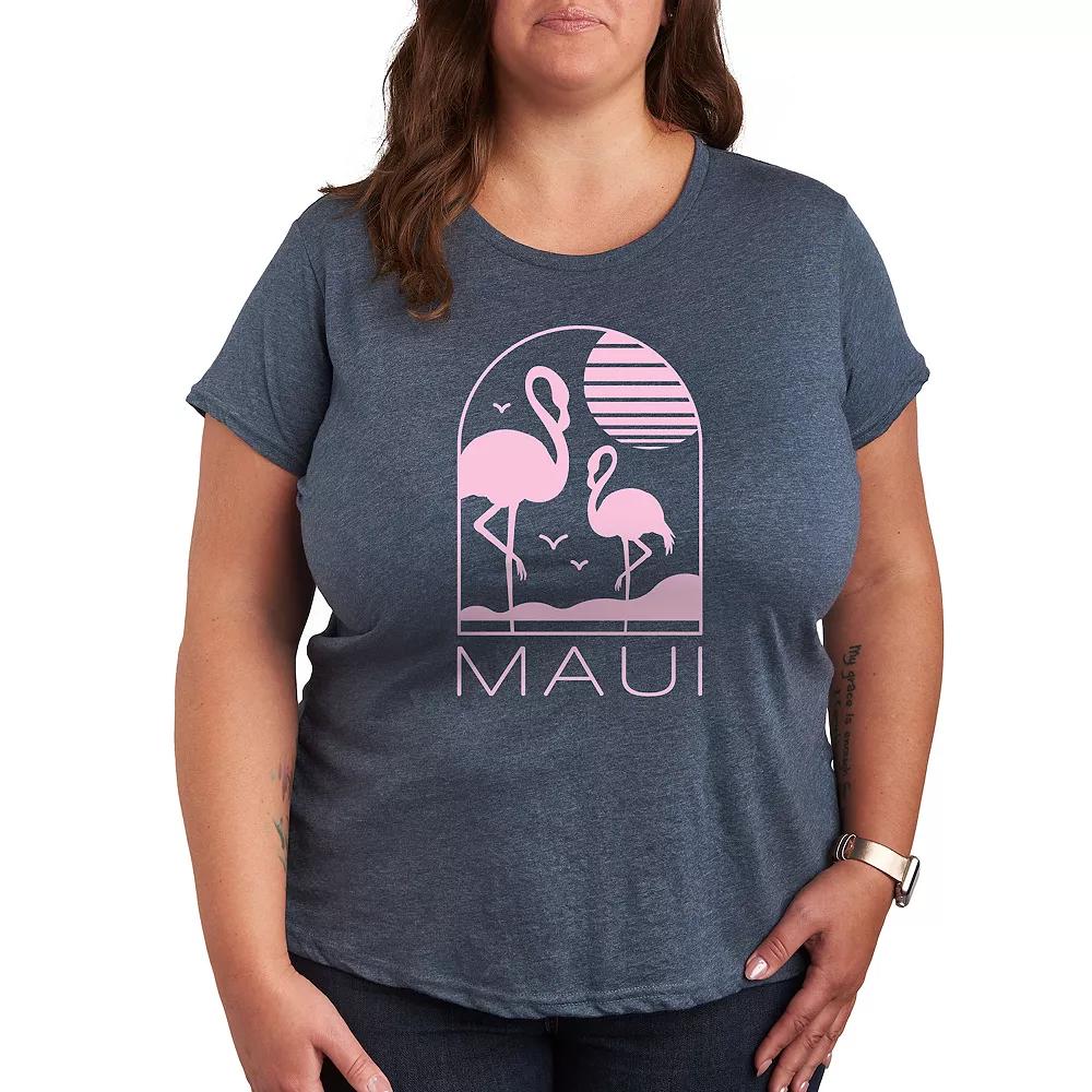 Plus Maui Flamingos Graphic Tee, Women's,  Product Image