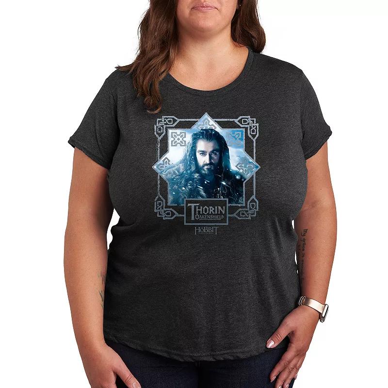 Plus The Hobbit Thorin Graphic Tee, Womens Heather Grey Product Image