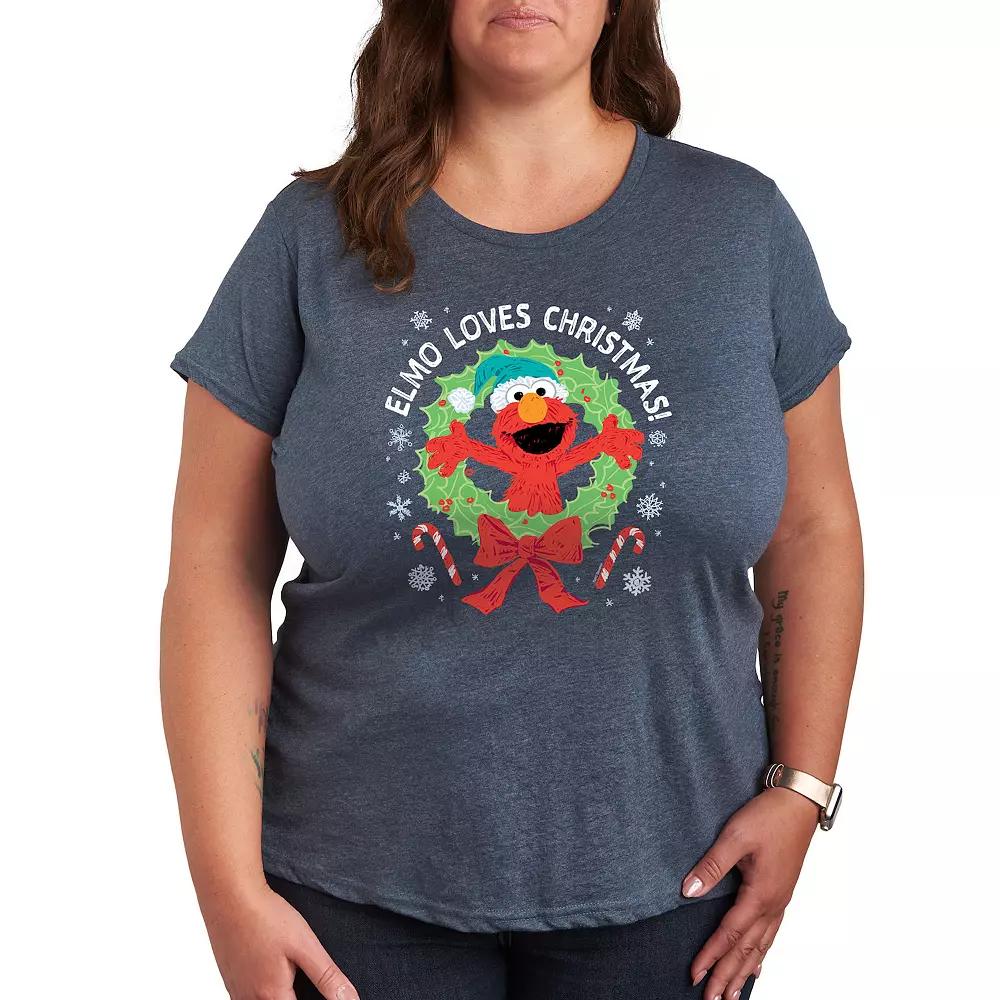 Plus Sesame Street Elmo Christmas Graphic Tee, Women's,  Product Image