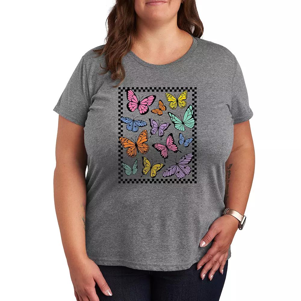 Plus Checker Butterfly Group Graphic Tee, Women's,  Product Image