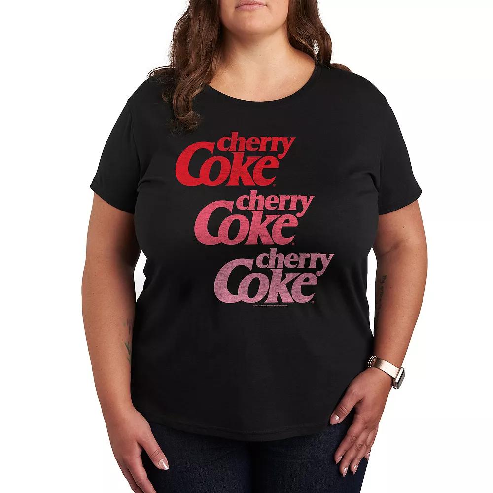 Plus Cherry Coke Ombre Logo Repeated Graphic Tee, Women's,  Product Image