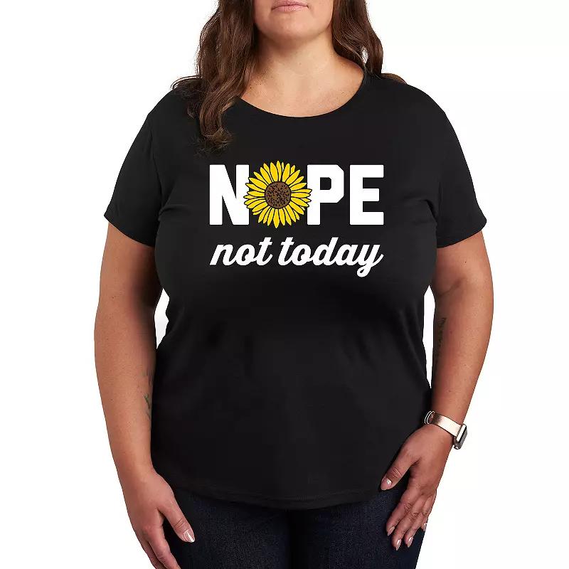Plus Nope Not Today Sunflower Graphic Tee, Women's,  Product Image