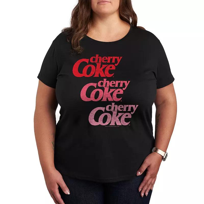 Plus Cherry Coke Ombre Logo Repeated Graphic Tee, Women's,  Product Image