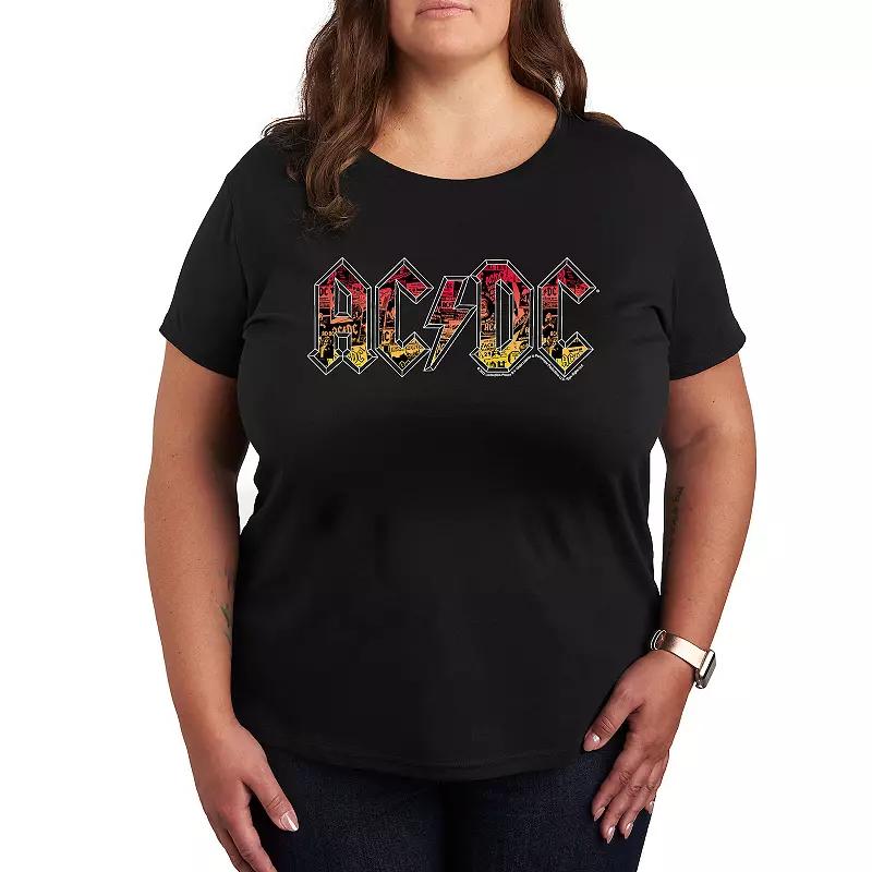 Plus ACDC Poster Texture Graphic Tee, Women's,  Product Image