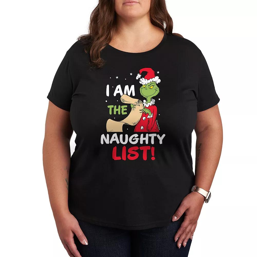 Plus Dr. Seuss The Grinch Naughty List Graphic Tee, Women's,  Product Image
