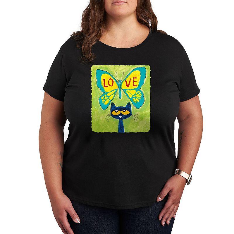 Plus Pete The Cat Love Butterfly Graphic Tee, Women's,  Product Image