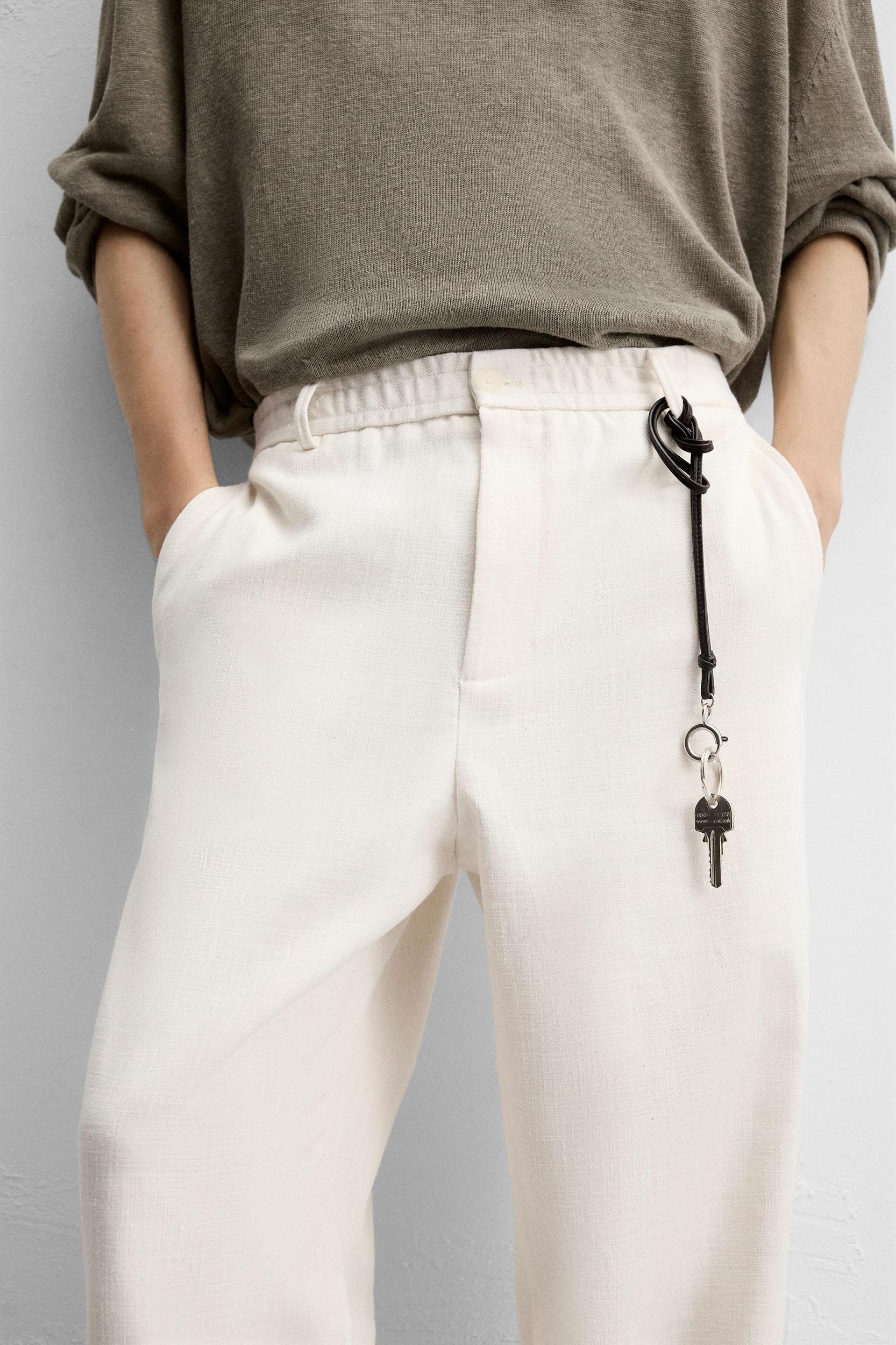 TEXTURED REGULAR FIT PANTS Product Image