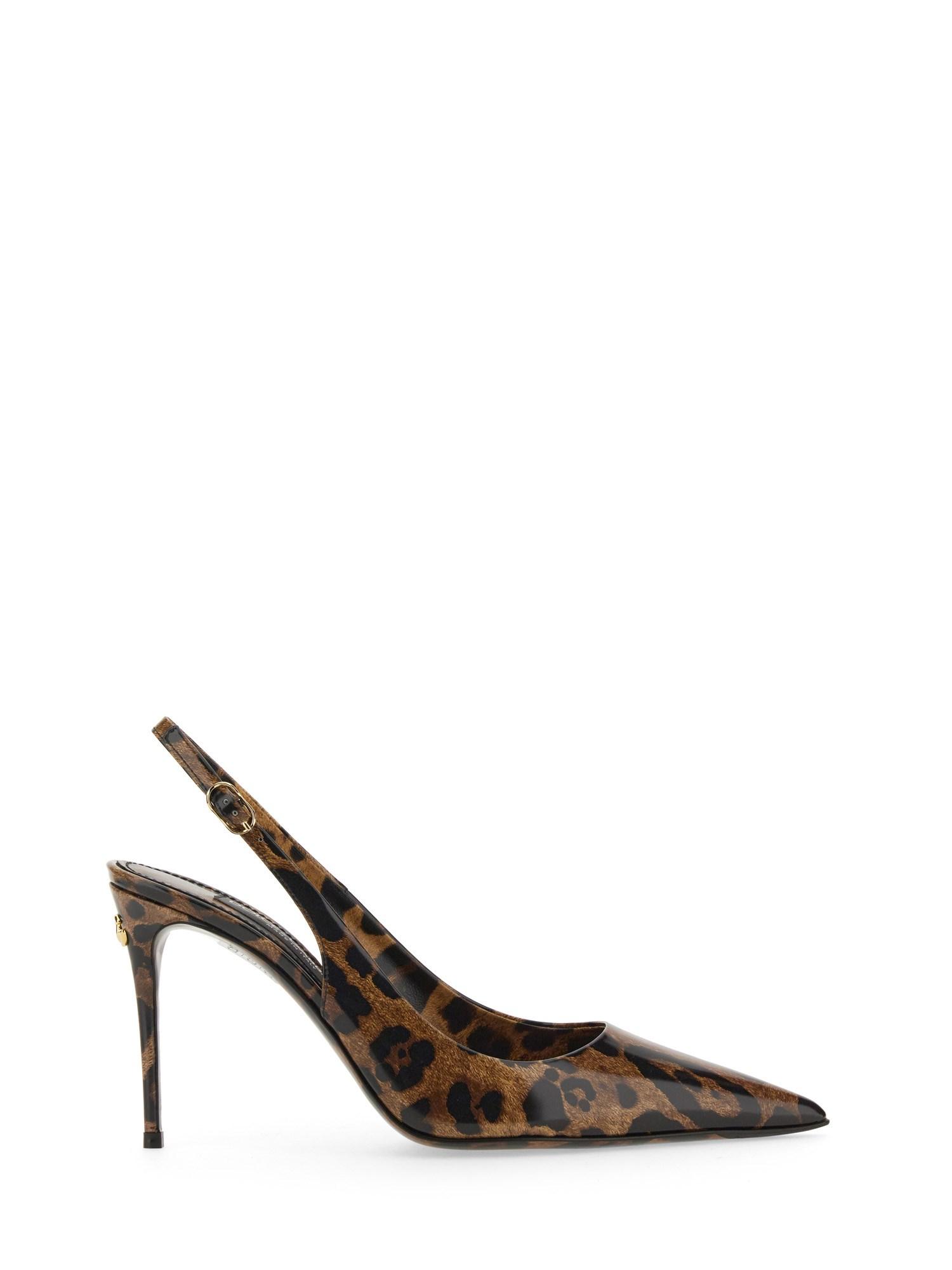 DOLCE & GABBANA Luxurious Leopard Printed Slingback Pumps For Women In Lavender Product Image