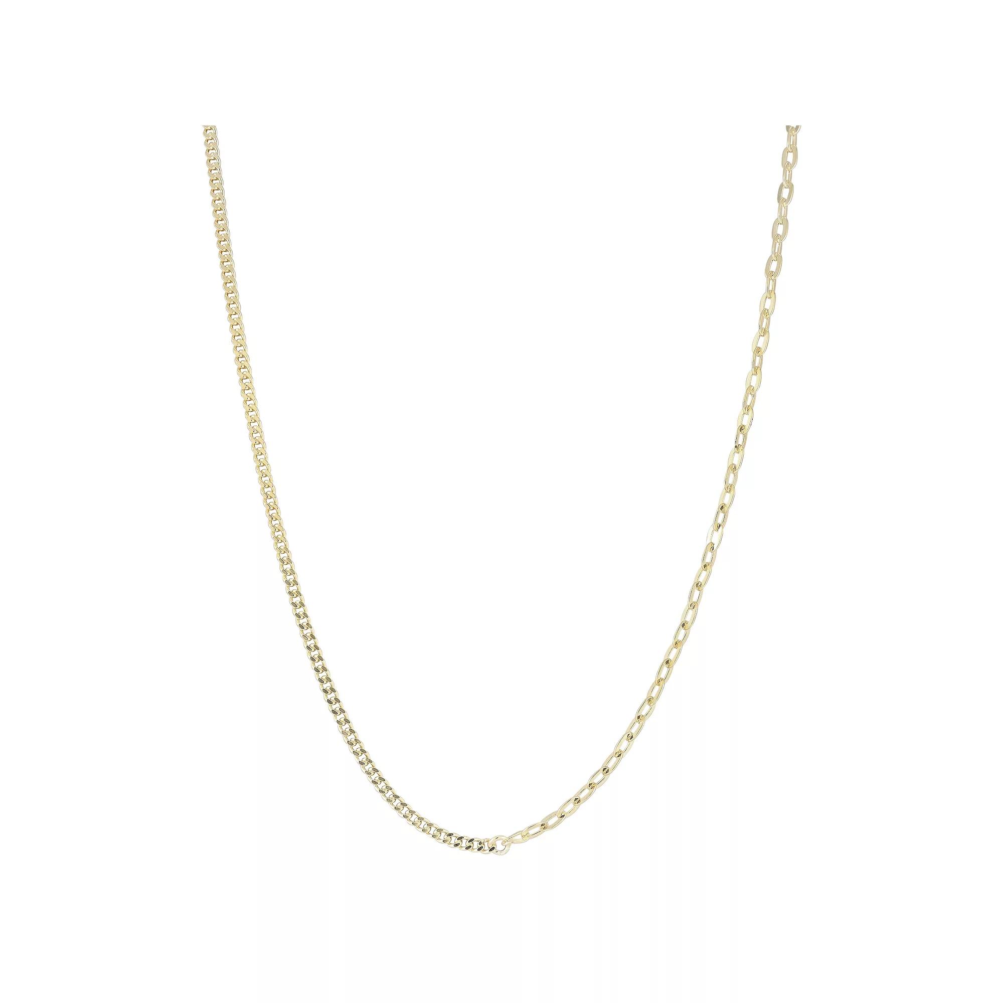Sunkissed Sterling 14k Gold over Silver Link X Curb Chain Necklace, Women's, Size: 18", Gold Tone Product Image