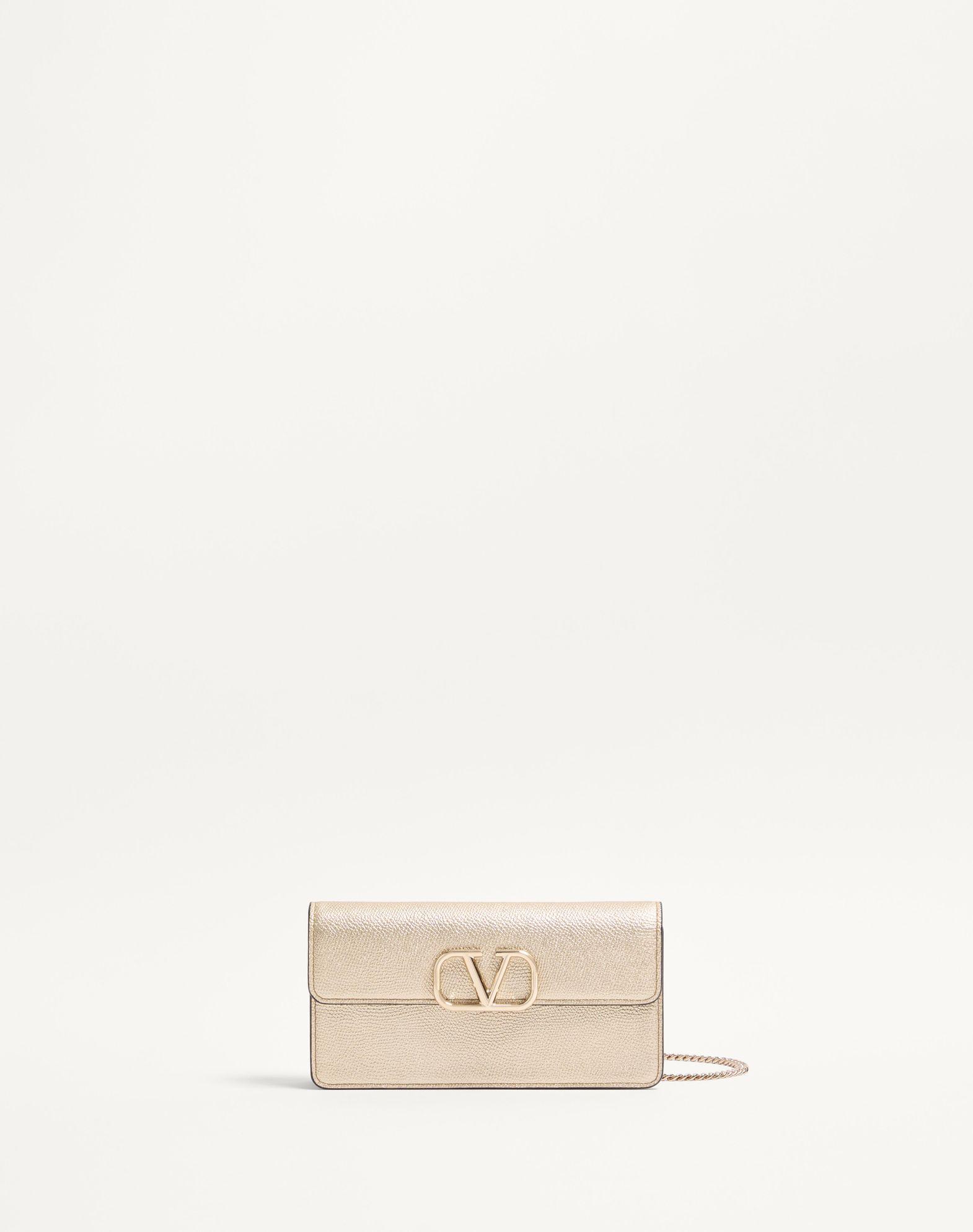 Vlogo Signature Metallic Grainy Calfskin Wallet With Chain Product Image