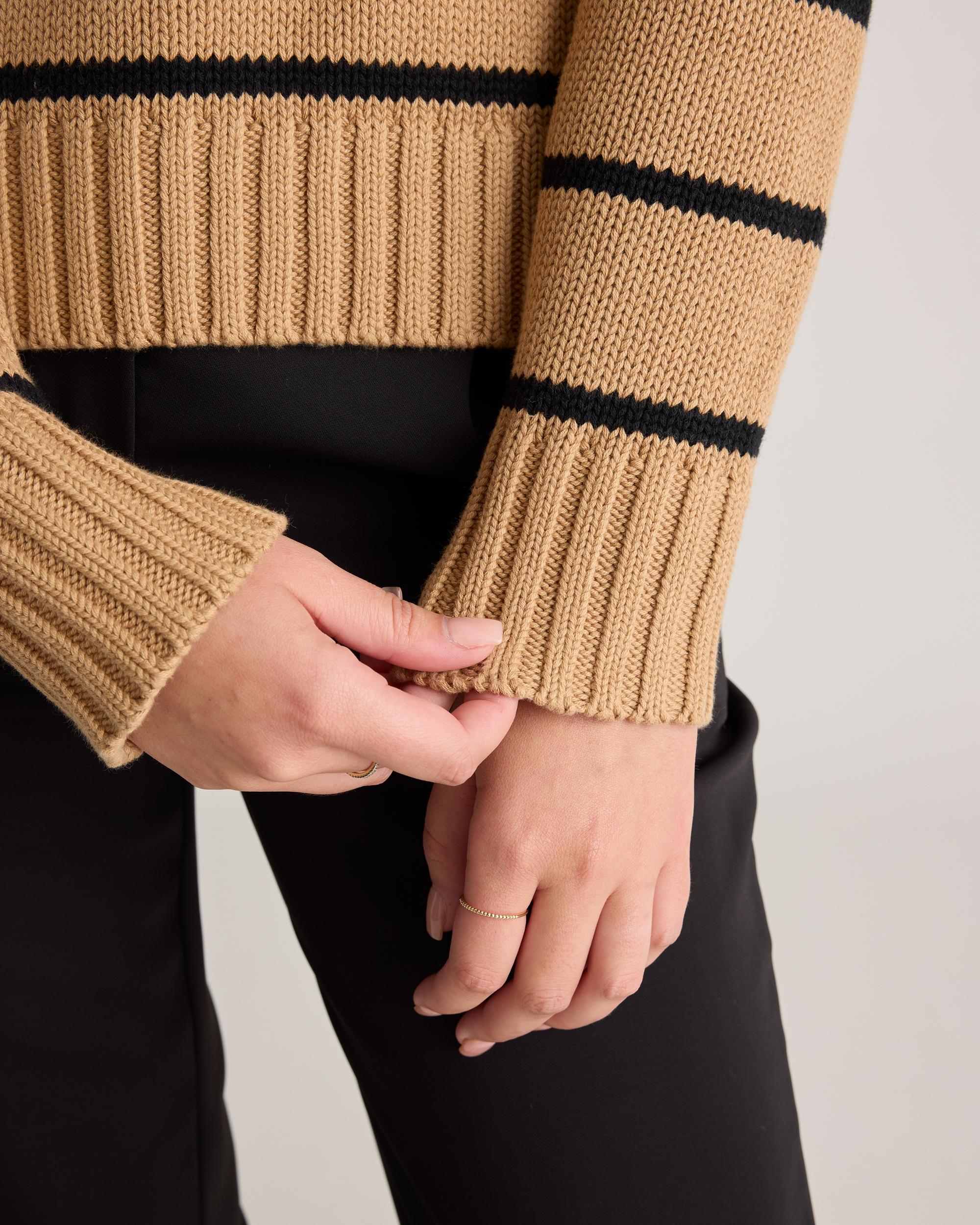 Quince | Women's Striped Crew Sweater Size XL, Organic Cotton Product Image