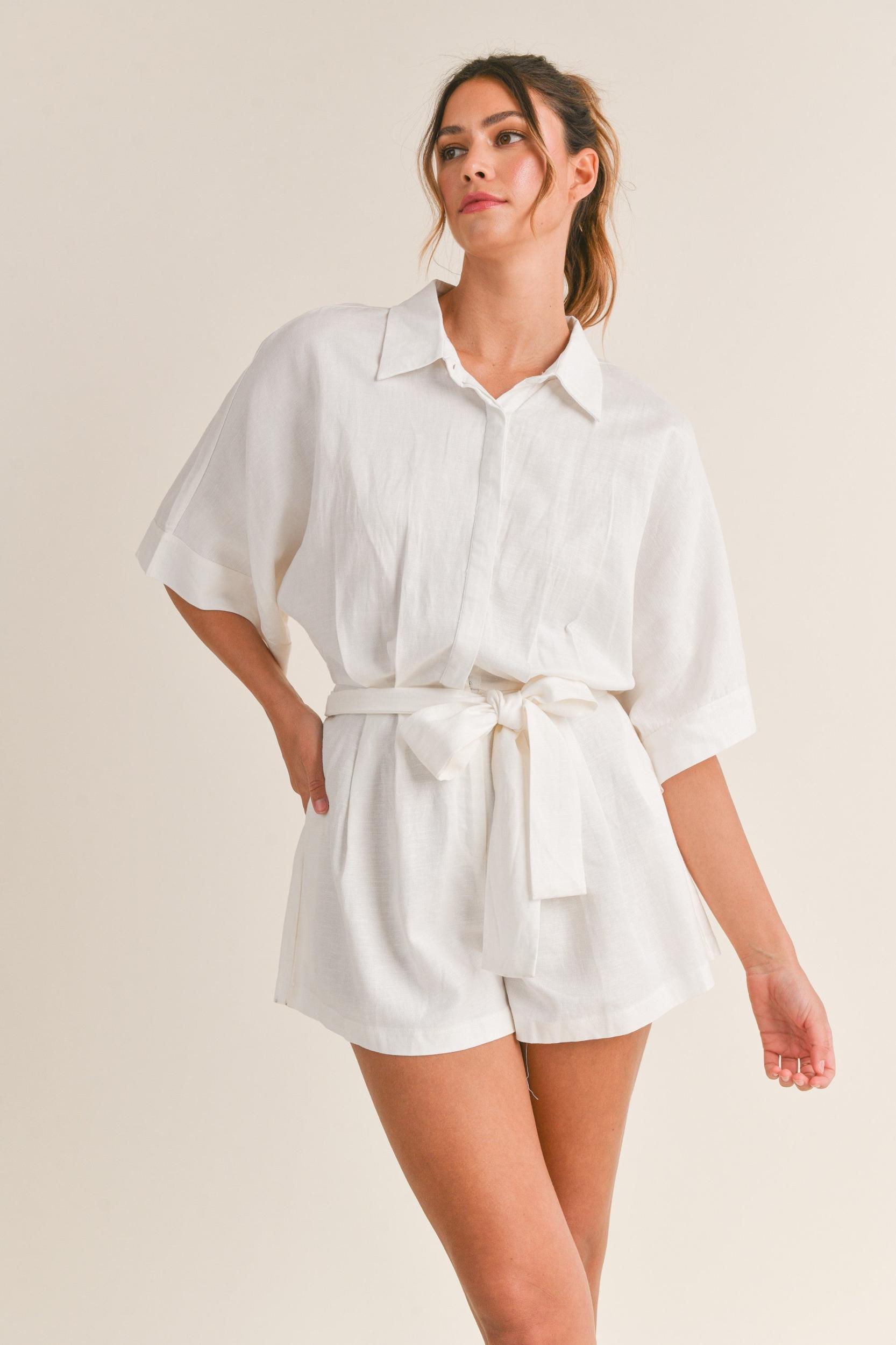 Shirts Button Down Romper Product Image
