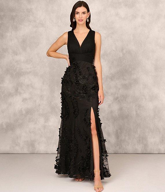 Aidan Mattox V-Neck Sleeveless Front Slit Gown Product Image