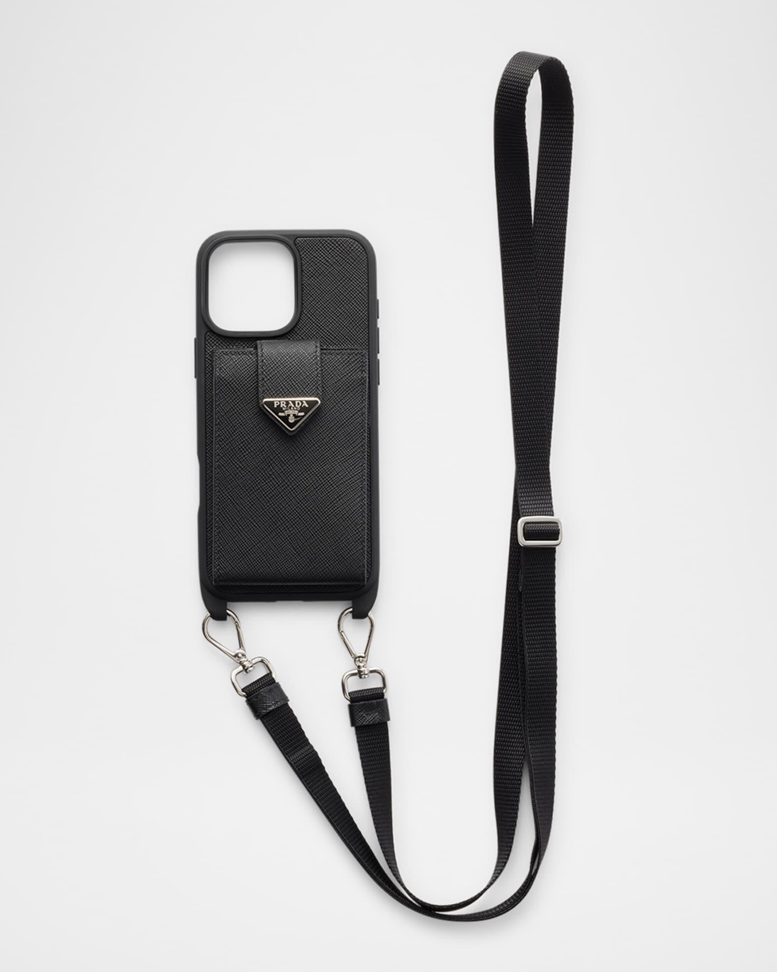 Men's Saffiano Leather iPhone 16 Pro Max Case  Product Image