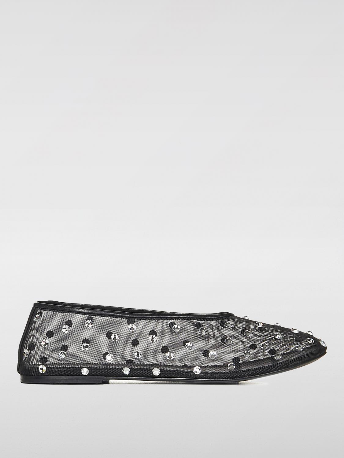 KHAITE Marcy Crystal-embellished Mesh Flats In Black Product Image