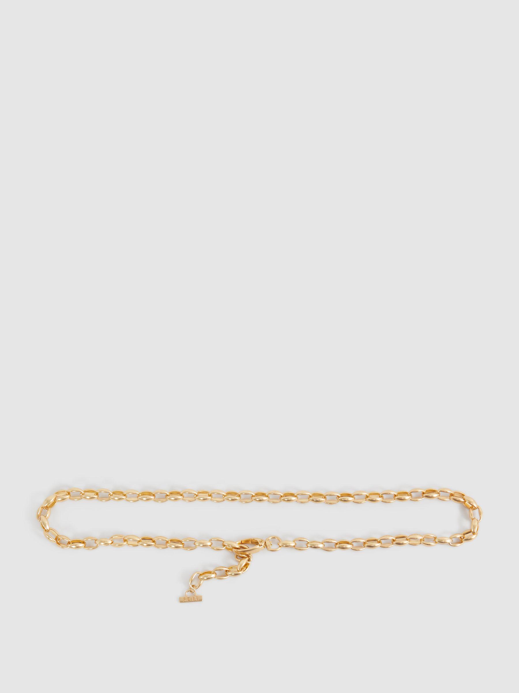 Oval Metal Chain Belt in Gold Product Image