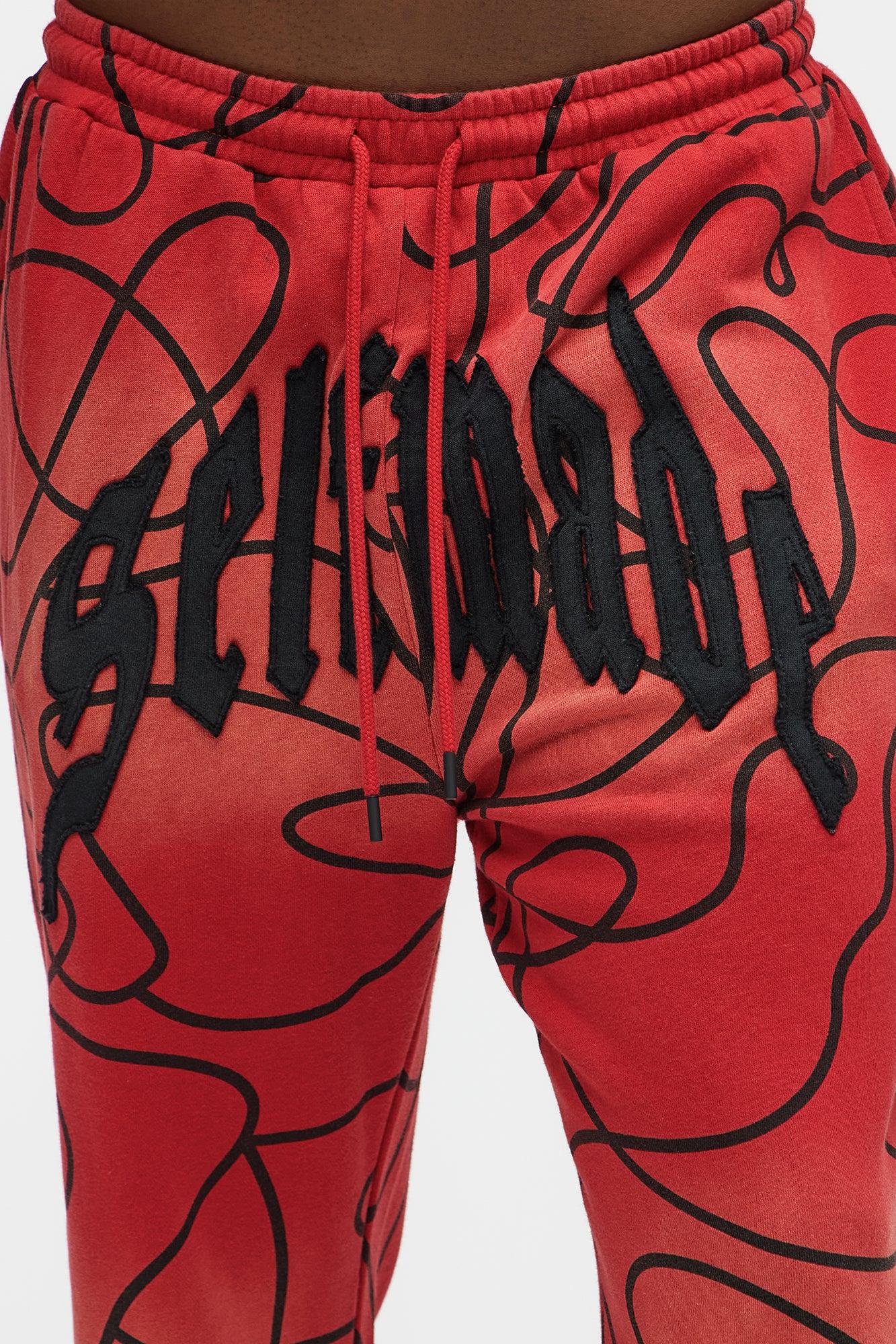 Tyson Selfmade Straight Sweatpants - Red Product Image