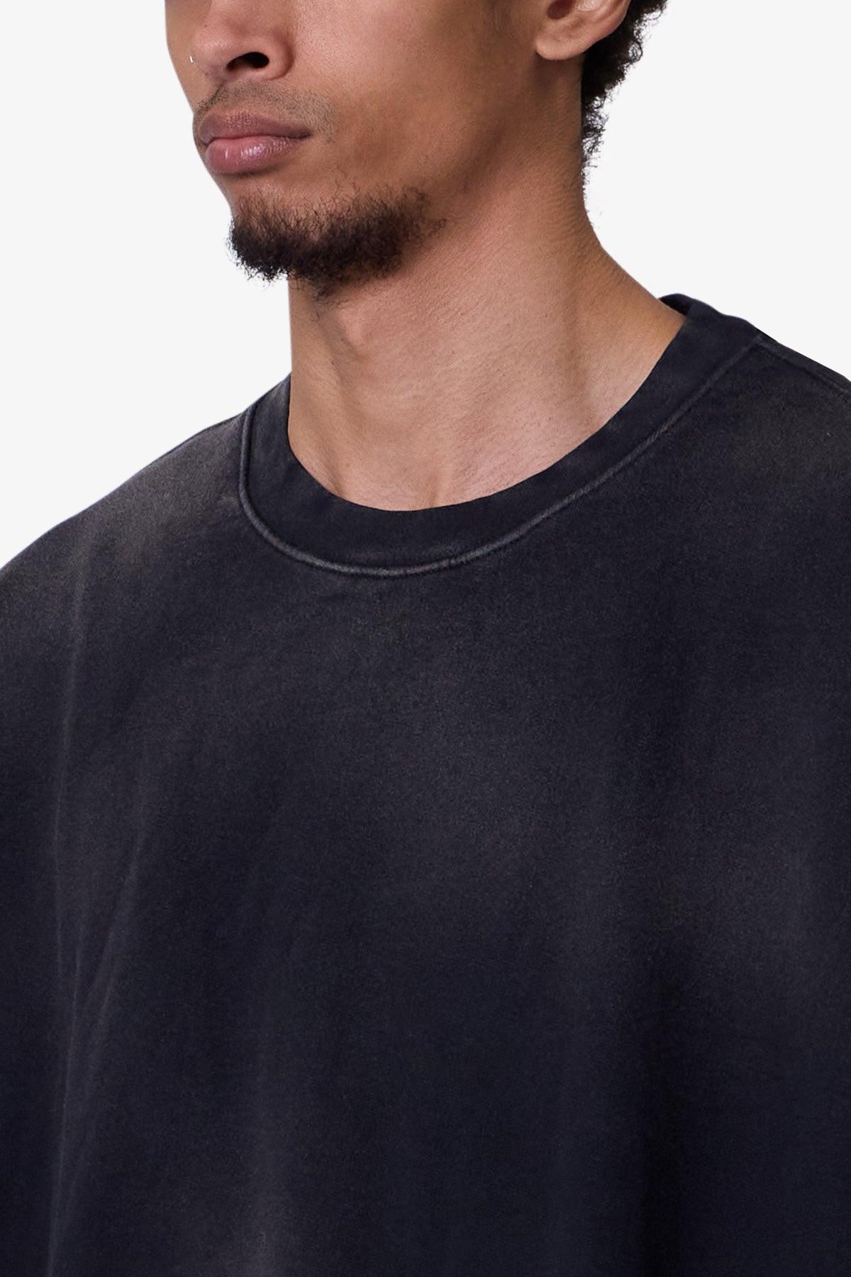 Oversized Crewneck Tee - Washed Black Product Image