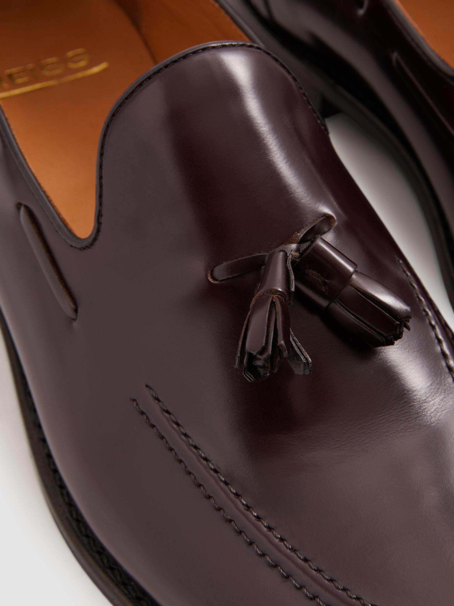 Tasselled Suede Loafers in Oxblood Product Image
