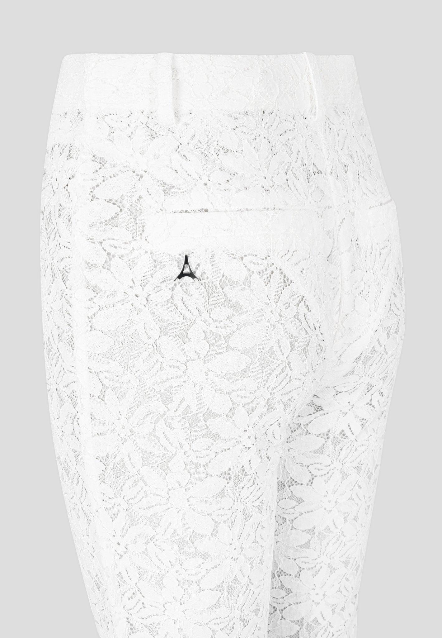 Lace Fit and Flare Trousers - White Female Product Image