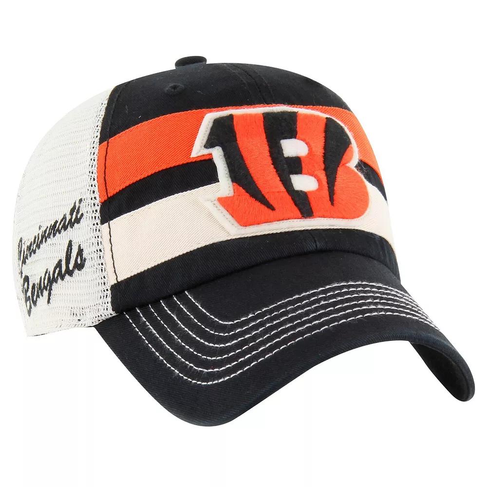Men's '47 Black Cincinnati Bengals Clubhouse Boon Clean-Up Trucker Adjustable Hat Product Image