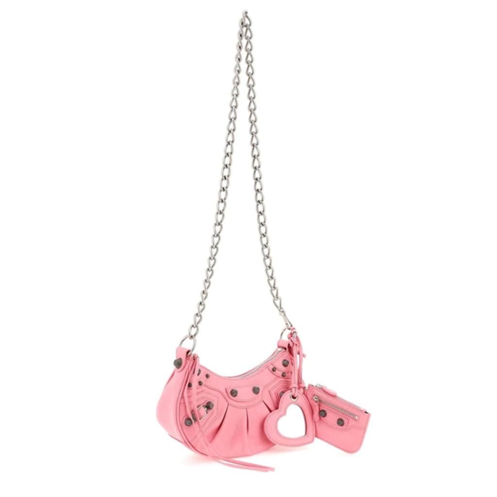 BALENCIAGA Women Pink Nappa Leather Le Cagole Xs Crossbody Bag Product Image