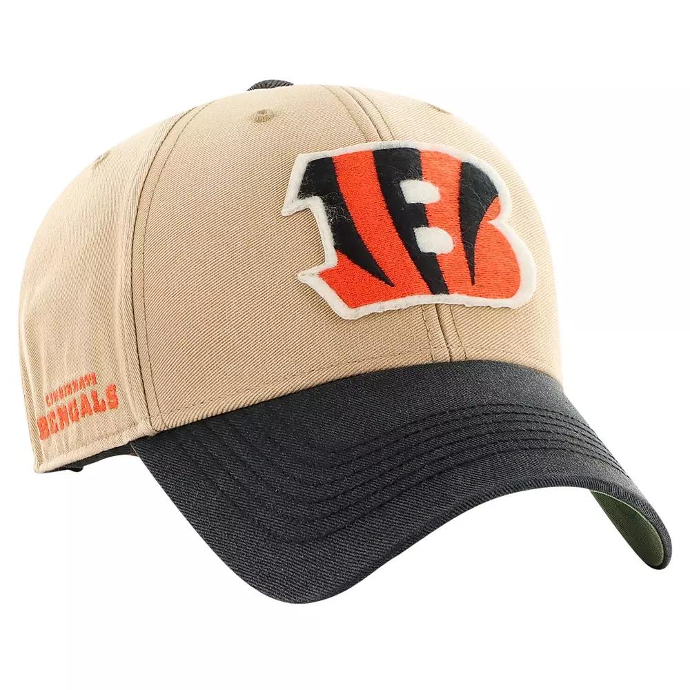 Men's '47 Khaki/Black Cincinnati Bengals Dusted Sedgwick MVP Adjustable Hat, Beig K Product Image