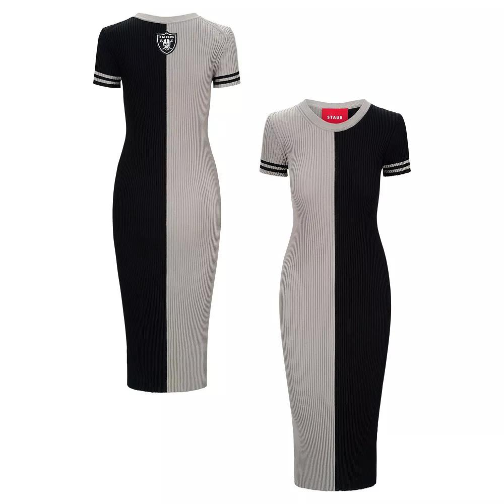 Women's STAUD  Silver/Black Las Vegas Raiders Colleen Dress, Size: Small, Lvr Silver Product Image