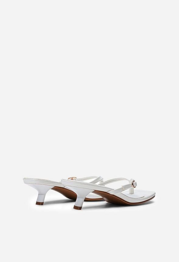 Square-Toe Kitten Heel Sandals Product Image