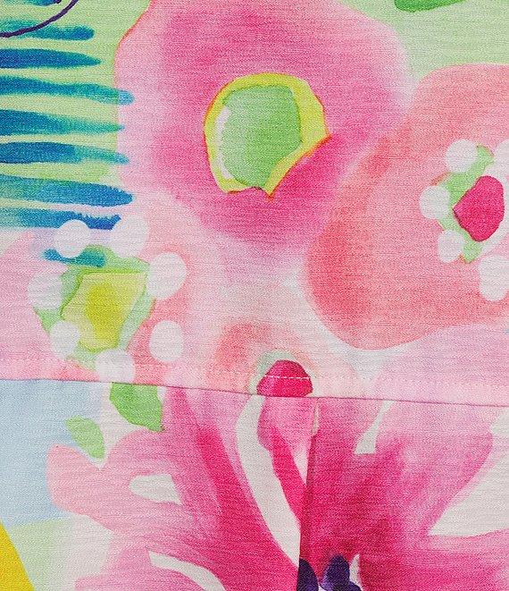 Ali Miles Plus Size Woven Abstract Wire Collar 3/4 Sleeve Button-Front Jacket Product Image