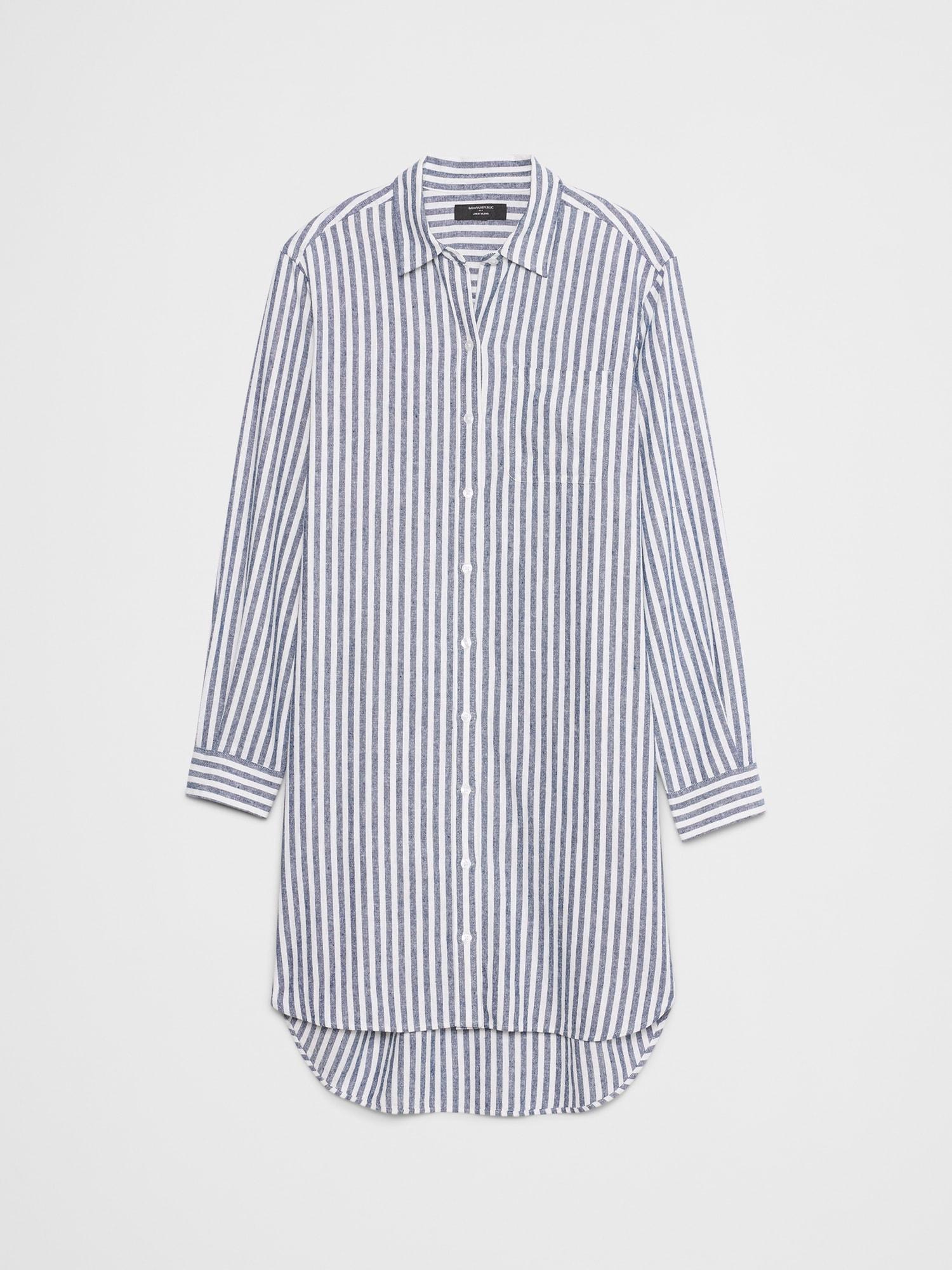 Seersucker Mini Shirtdress Product Image
