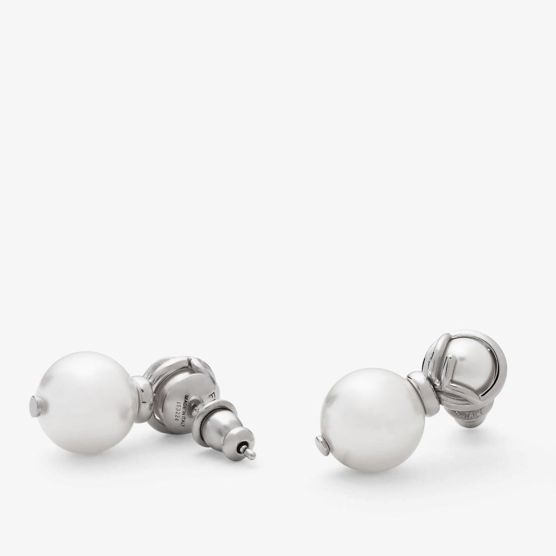 F is Fendi EarringsPalladium-colored metal earrings Product Image