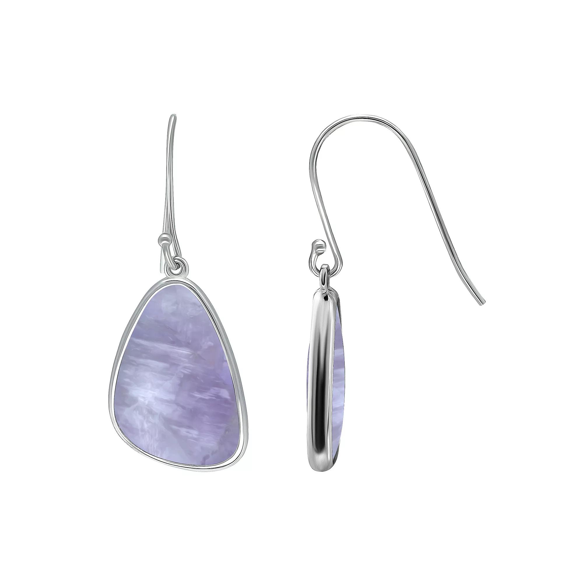Aleure Precioso Sterling Silver Freeform Sodalite Drop Earrings, Women's, Purple Product Image