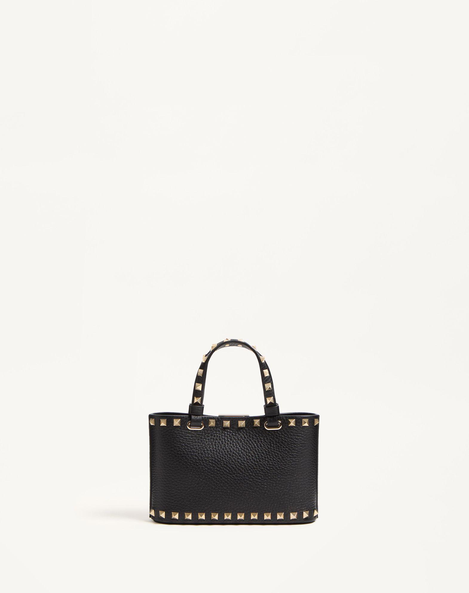 Mini Rockstud Shopping Bag In Grainy Calfskin Product Image