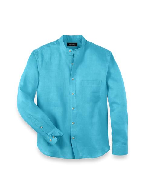 Linen Solid Casual Shirt - Aqua Product Image