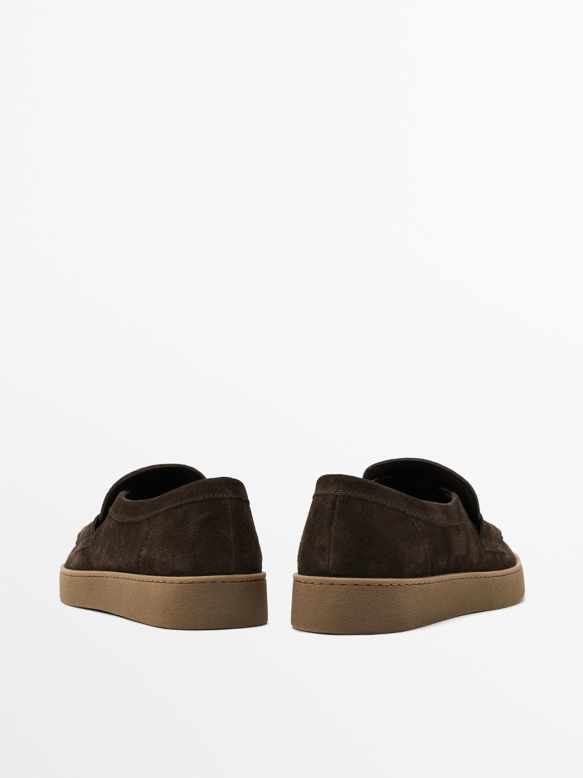 Split suede penny loafers Product Image