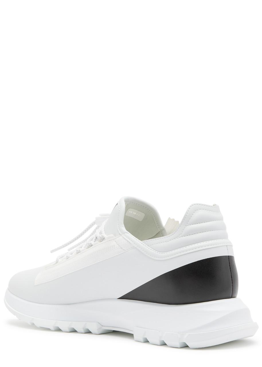 GIVENCHY Spectre Runner Leather Sneakers With 4g Side Zip Detail In White Product Image