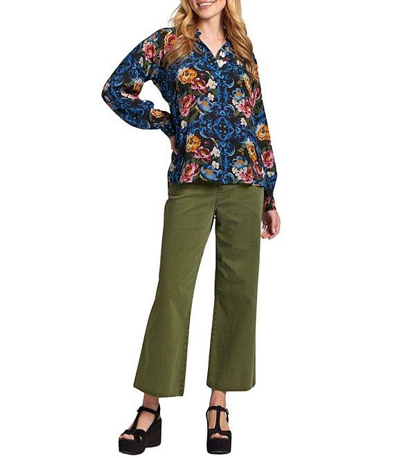 APNY Flat Front Wide Leg Cropped Pants Product Image