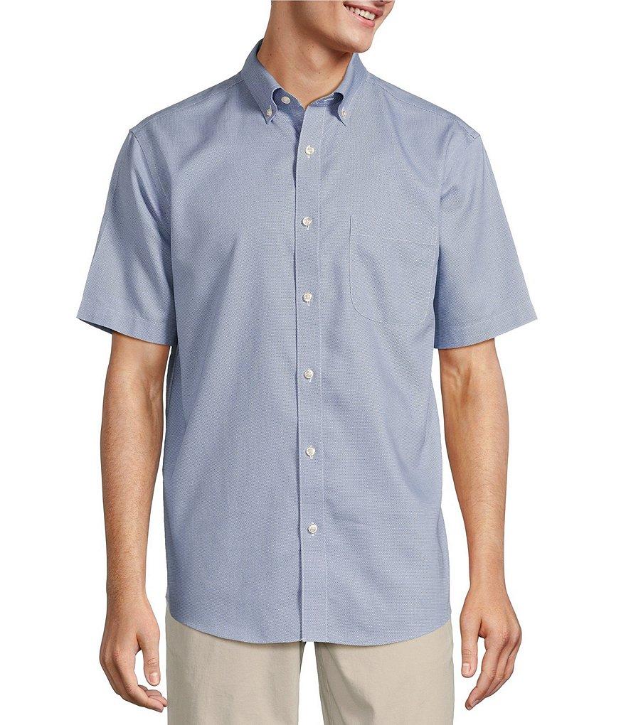 Gold Label Roundtree & Yorke Big & Tall Non-Iron Short Sleeve Solid Dobby Sport Shirt Product Image