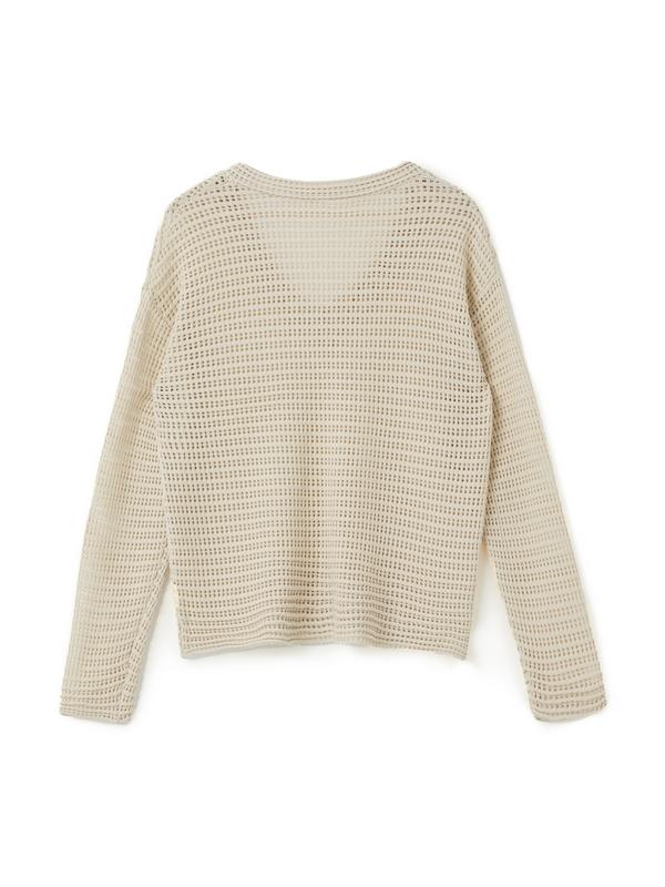Cutout V Neck Loose Long Sleeve Knit Product Image