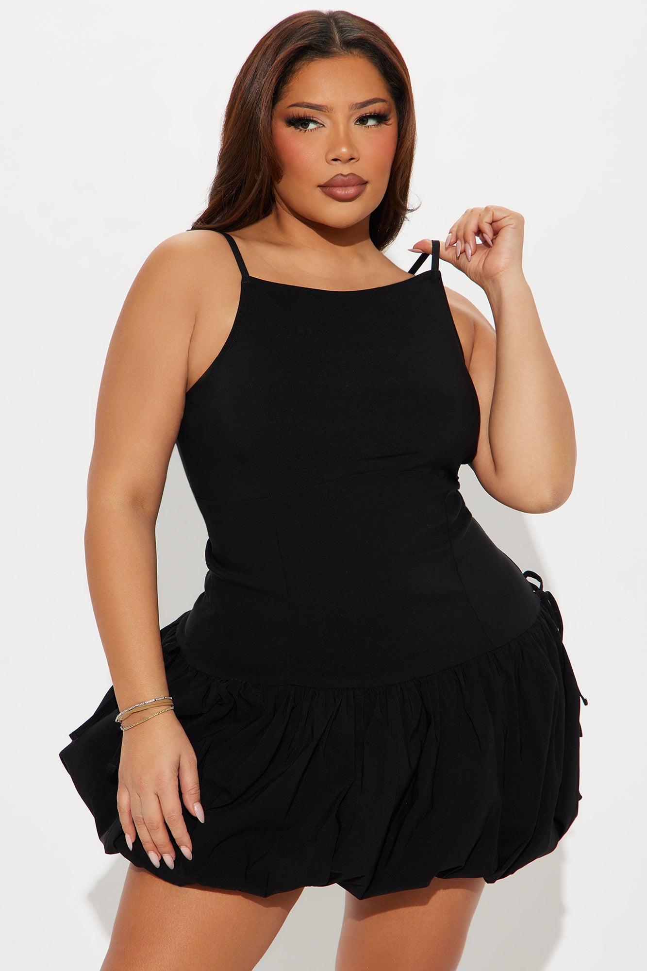 Coquette Cove Bubble Mini Dress - Black Product Image