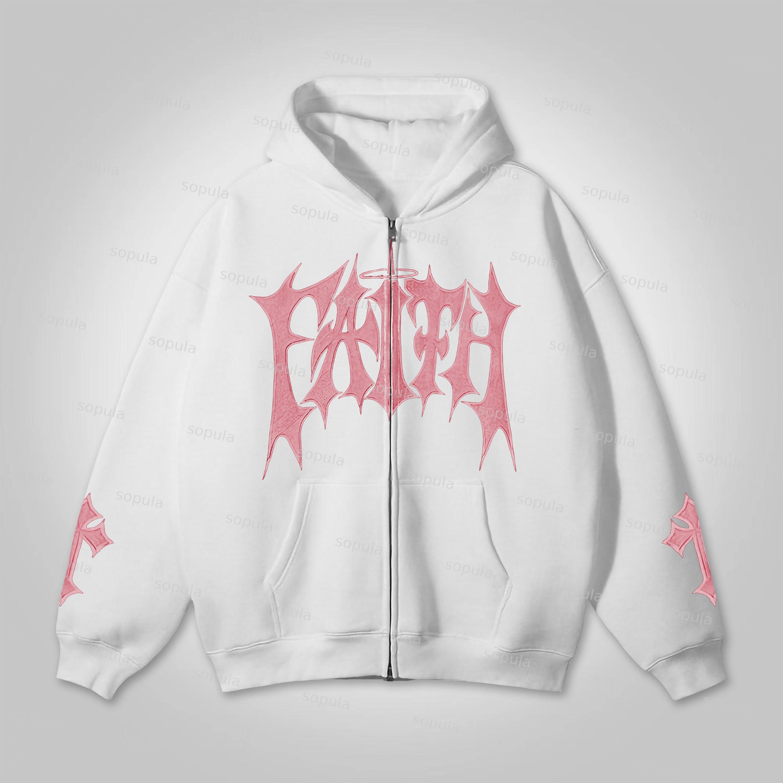 Forgive Them,father Jesus Cross Graphic Acid Washed Oversized Zip-up Hoodie Product Image